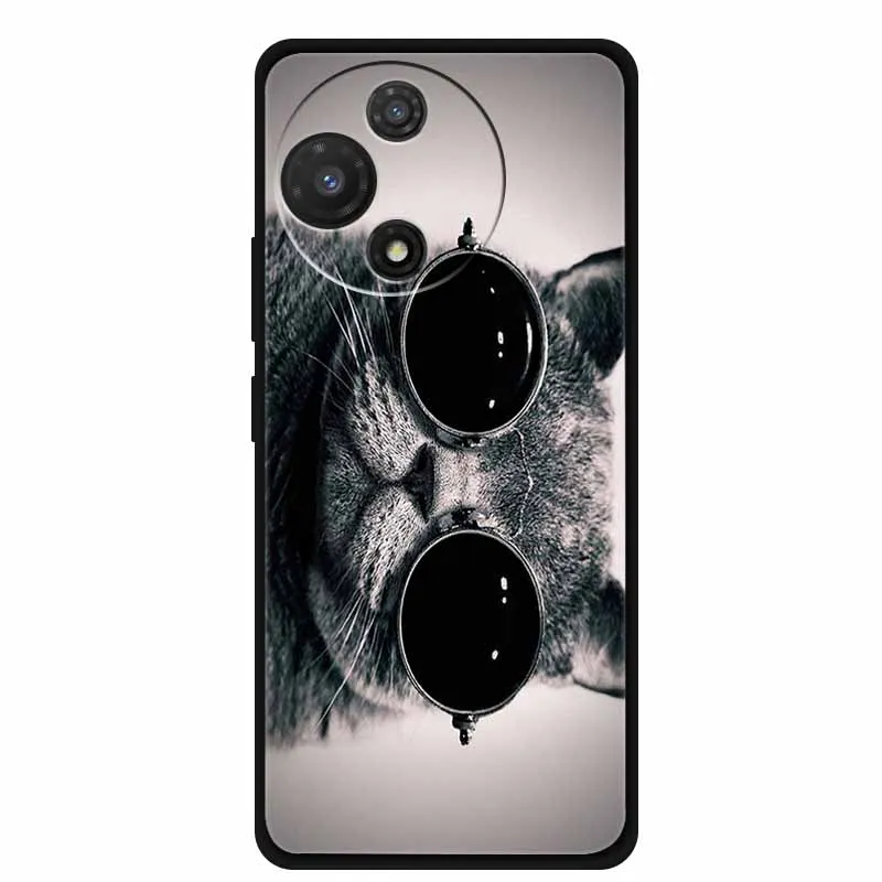 Black Soft Silicone TPU Phone Case with Cool Wolf Design - Shockproof and Protective Cover