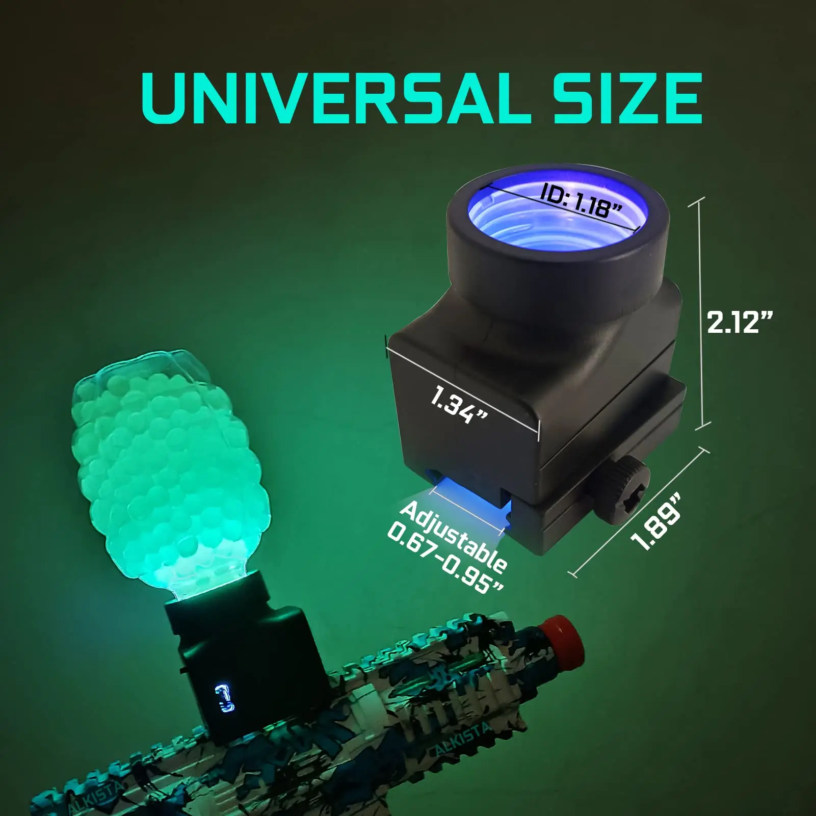 Adattatore Per Lampada Uv Led Feedneck Per Illuminare Gel Ball Blaster Munizioni Splatter Ball Blaster Night Outdoor Game Light Up Supporto Per Munizi