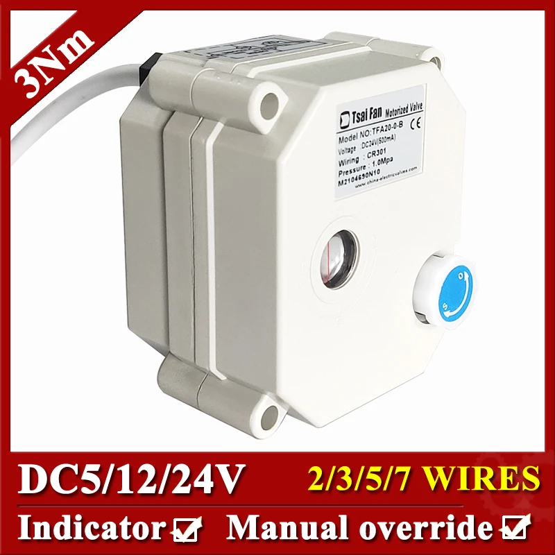 Atuador de Válvula Automático dc 12 24v ce Certificado Ip67 Fios 3nm com Indicador e Substituição Manual Alimentadores de Sinal