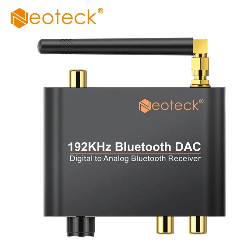 Audio converter adapter Audio converter Neoteck DAC Converter with Bluetooth-Compatible Receiver Volume Control 192kHz Digital Coaxial Toslink to Analog L/R RCA 3.5mm