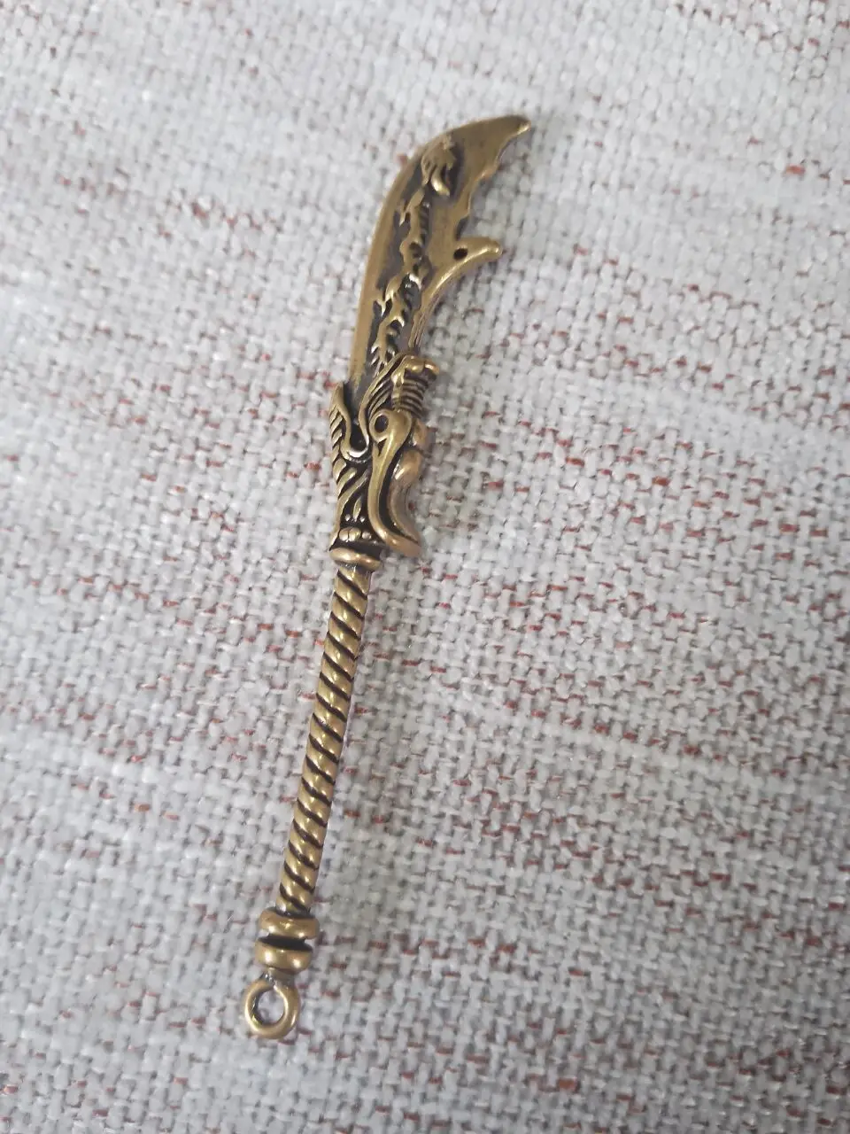 

Твердый латунный изысканный меч ручной работы с драконом, ремесло, сделай сам, украшение, миниатюрный фитинг, брелок, подвеска, украшение, аксессуары a8