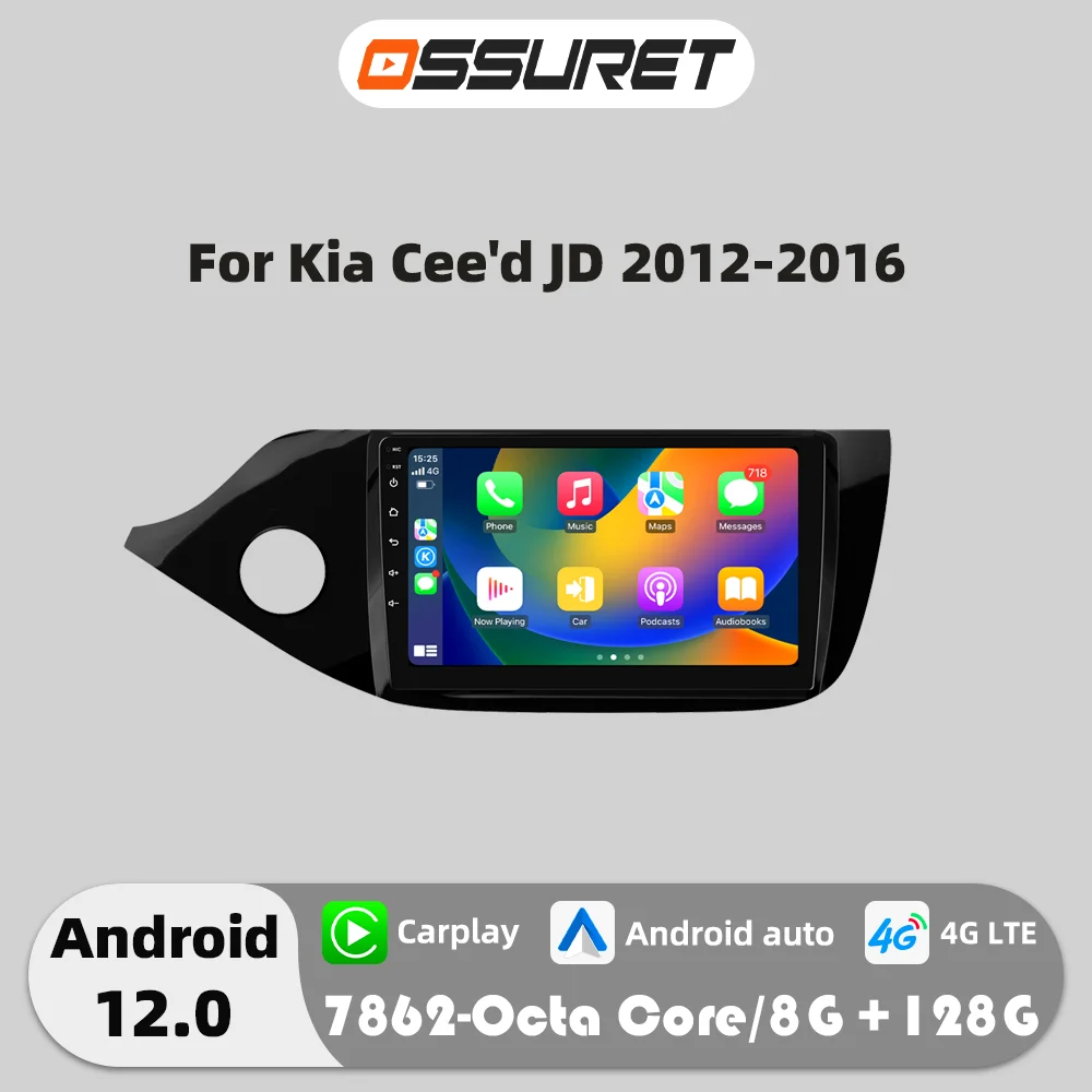 4G Carplay Android 13 Autoradio Für Kia Cee Ceed JD 2012 2013 2014 2015 2016 Multimedia-Player 2din auto radio GPS Stereo WIFI