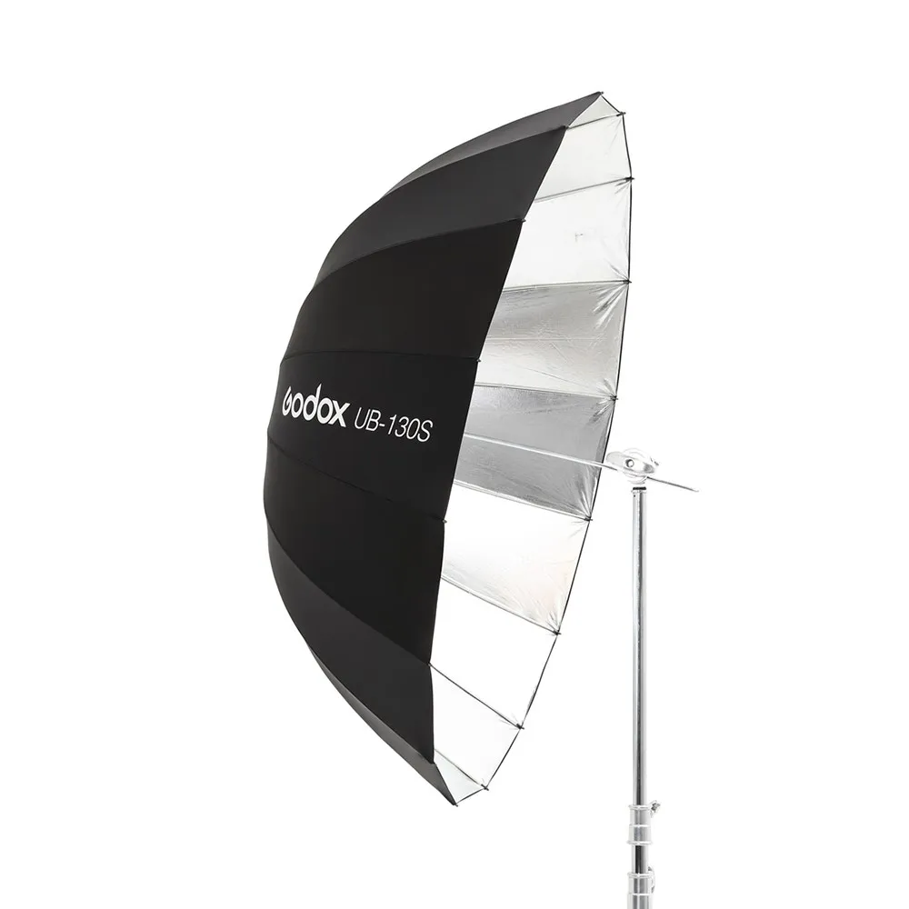 고독스 UB-130S 51인치(130cm) 파라볼릭 블랙 반사 우산 스튜디오 조명 우산 (블랙 실버 디퓨저 커버 천 포함)