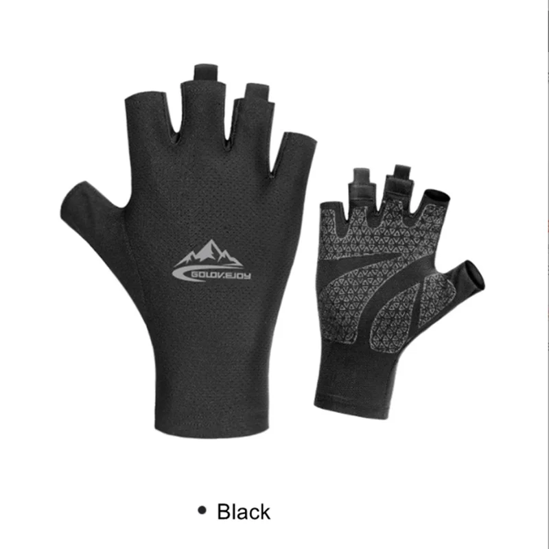 Summer UV Protection Ice Silk gloves Half Finger outdoor comfortable  portable non-slip quickly absorb moisture Sunscreen gloves