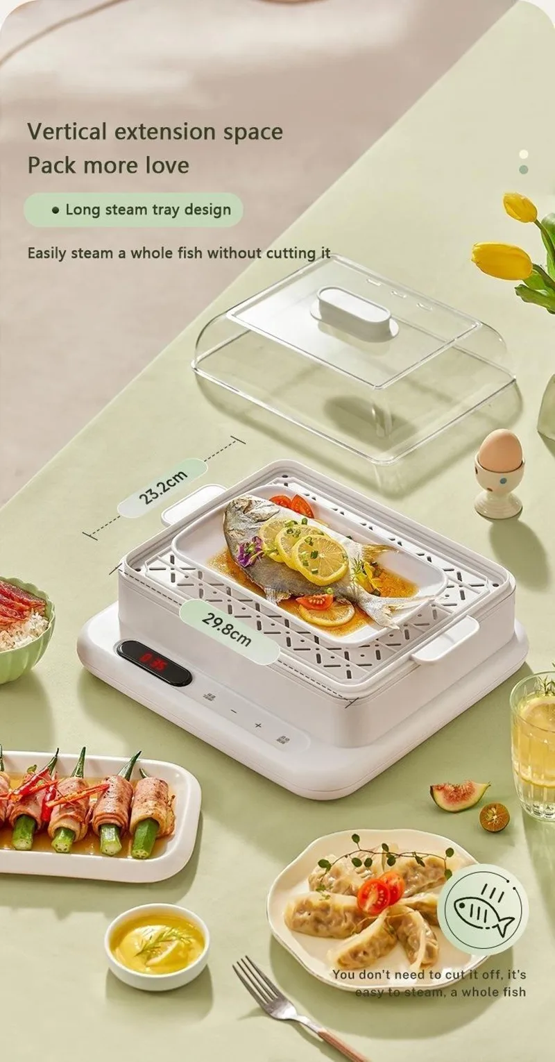 Household integrated multi-functional electric steamer stainless steel intelligent three-layer large capacity steam pot 3