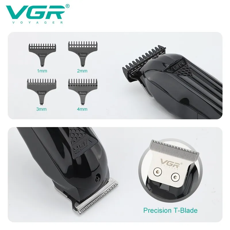 VGR haja Nyesőolló professzionális haja Kliper Elektromos t-blade haja Irtás gépi 0mm ledes kijelző Fodrász Nyesőolló számára férfiak V-982