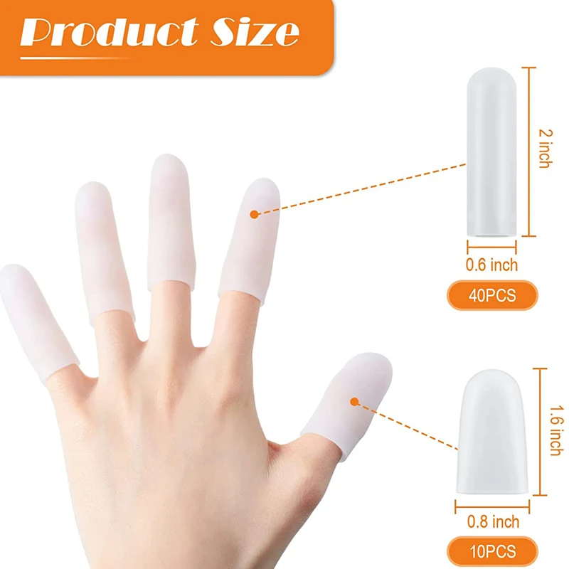AFCJLTO Protezioni in Silicone per Dita - 12 Pezzi, Gel Manicotti per