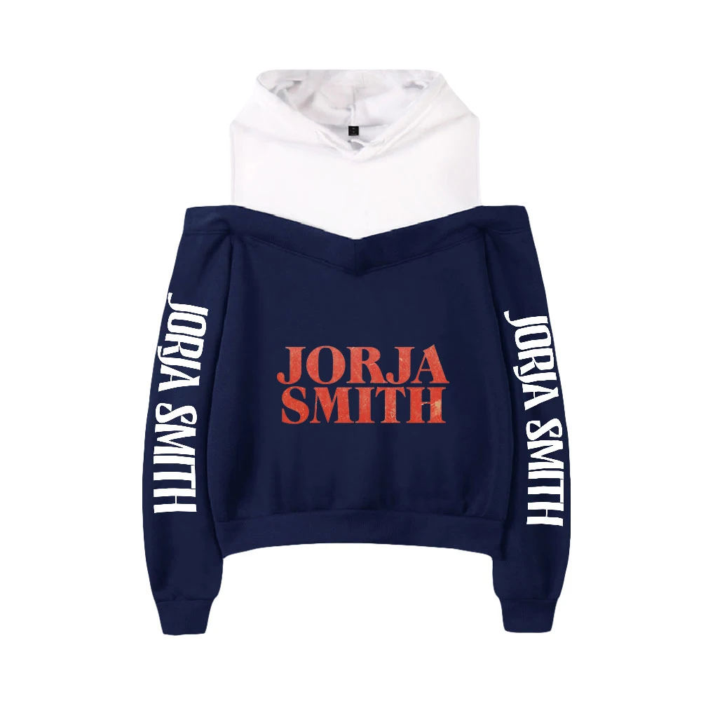 

2022 New Jorja Smith Off Shoulder Hoodie Letter Print Sweatshirt Women Spring Autumn Pullover Fashion Streetwear Women Clothing