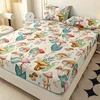 1PC Bedding Fitted Sheet with Elastic Band Wrinkle-Resistant Easy Care Soft Comfortable Breathable Bedding Full Size Bed Cover 5