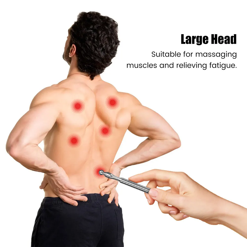 Acupuncture pen stainless steel dual head facial reflexology acupressure bar for body pain relief