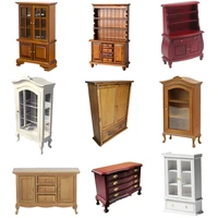 1PC Multi Style Miniature Closet TV Book Cake Bedside Table Cabinet Shelf Legs Cupboard Model Dollhouse Furniture Decor DIY Toys 1
