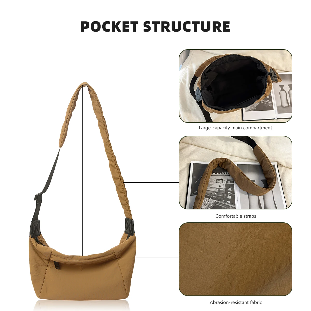 Thickened Shoulder Bag Men's Bag Crossbody Small Backpack Korean Style Crossbody Bag Men's Bag Autumn and Winter Casual Large Capacity Messenger Bag