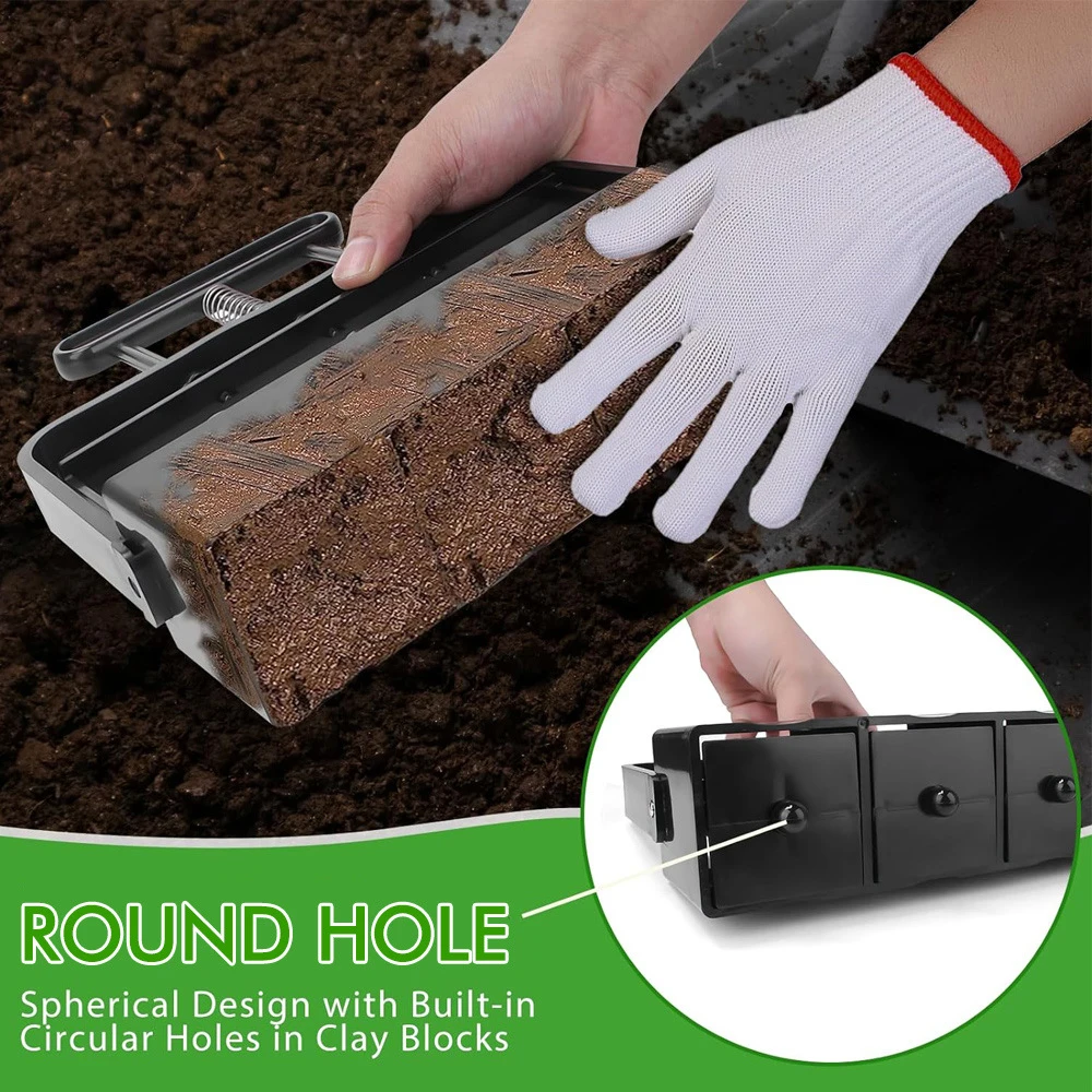 Black Gardening Manual Soil Block Maker Soil Blocker Garden Sowing Tool Suitable For Garden Soil Potted Plants Outdoor Plants 3