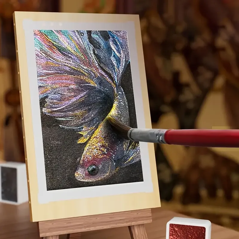 60 Colors Pearl Watercolor Pigment: Metallic Solid Paint Portable Art Kit for Painting - Perfect Holiday Gifts for Artists 4