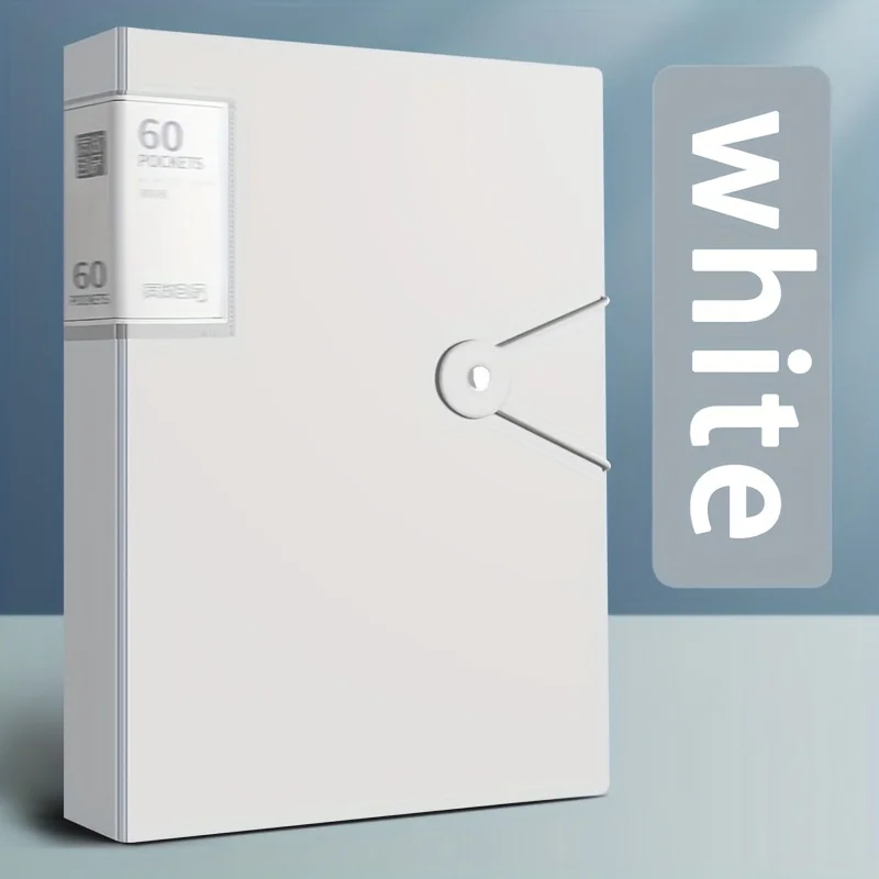 A4 Data Storage Book with Transparent Cover and Label - 60-Page Multi-Functional Folder