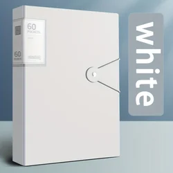 A4 Data Storage Book with Transparent Cover and Label - 60 - Page Multi - Functional Folder (White - 60 pages)