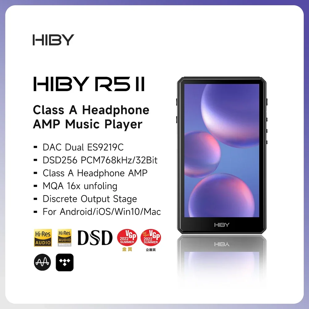 HiBy R5 II/R5 GEN 2 HiFi オーディオ音楽プレーヤー MP3 USB DAC
