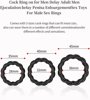 Cock Ring Reusable Silicone Delay Ejaculation SErection Adult Sex Toys High Elasticity Time Lasting Ring Cock For Men 6