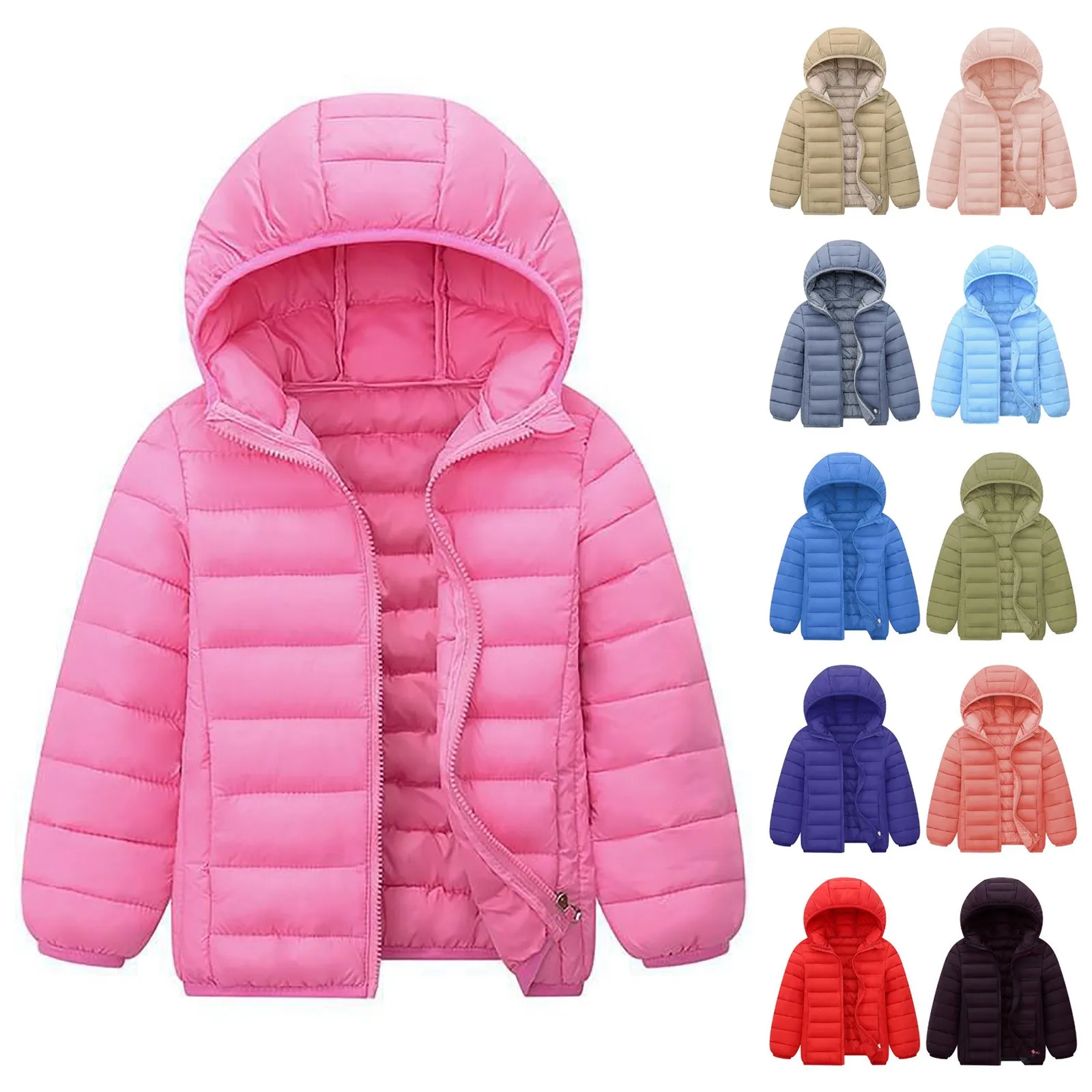Hooded Lightweight Down Jackets Children Boy Girl Baby Coat Autumn Winter Outerwear Casual Clothing Kids Christmas Birthday Gift