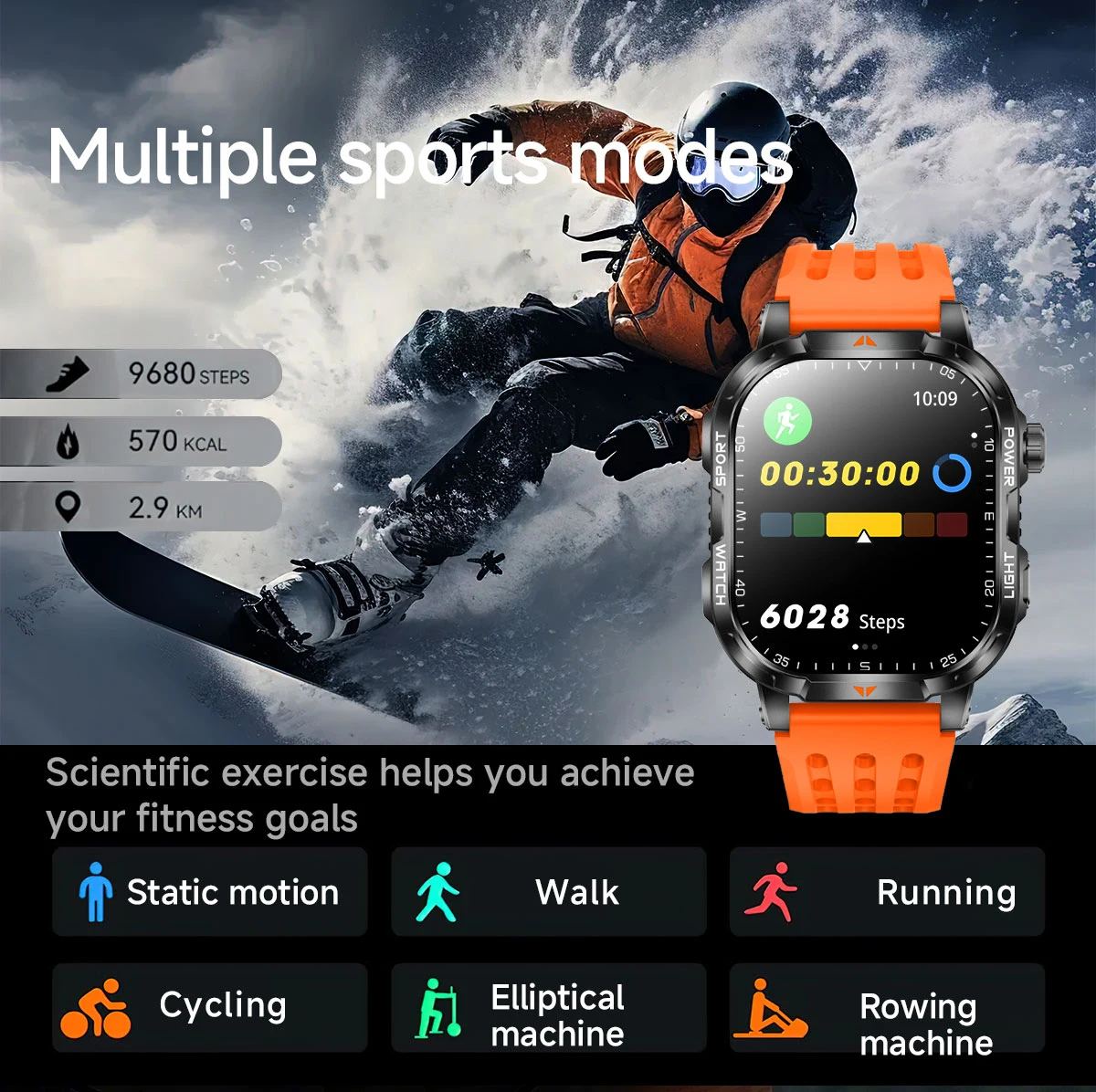 2026 New exercise 1400mAh Battery Smart Watch Tracking 10ATM Waterproof Sports Tracker Outdoor Military Smart Watch Men 5