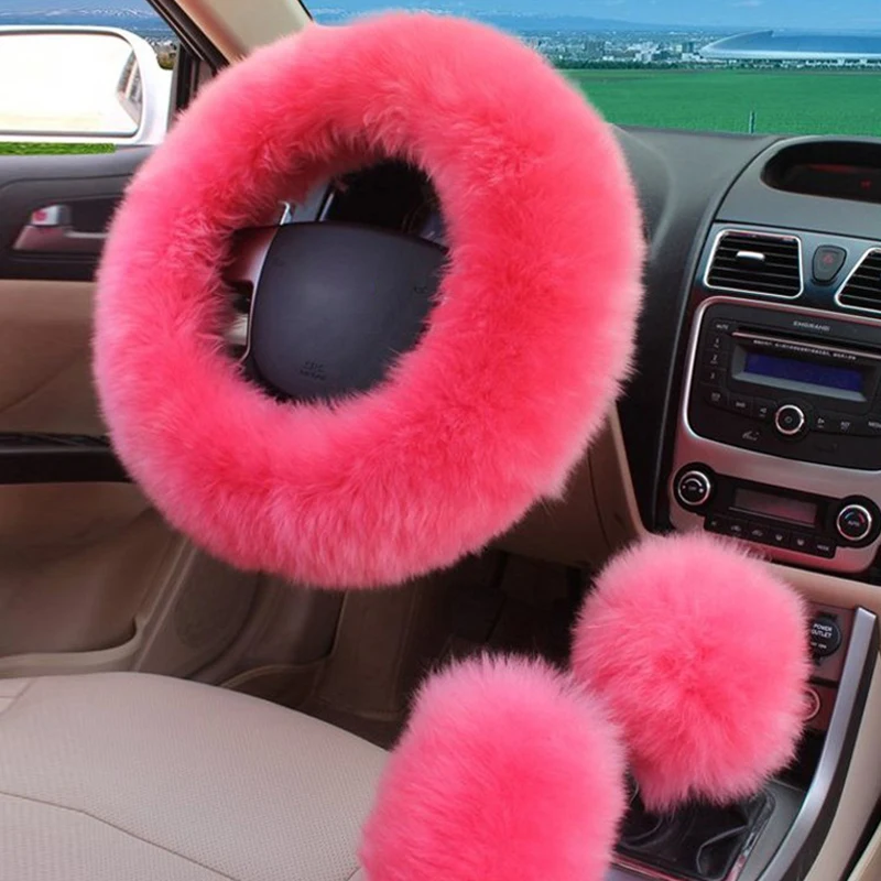 Bunte Plüsch Elastische Auto Lenkrad Abdeckung Universal Winter Wärmer  Lenkrad Abdeckung Keine Inneren Ring Abdeckung Auto Zubehör - AliExpress