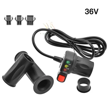 36V/48V Ebike Twist maniglia dell'acceleratore impugnatura dell'acceleratore del manubrio della bici elettrica destra e sinistra con interruttore di alimentazione dell'indicatore della batteria