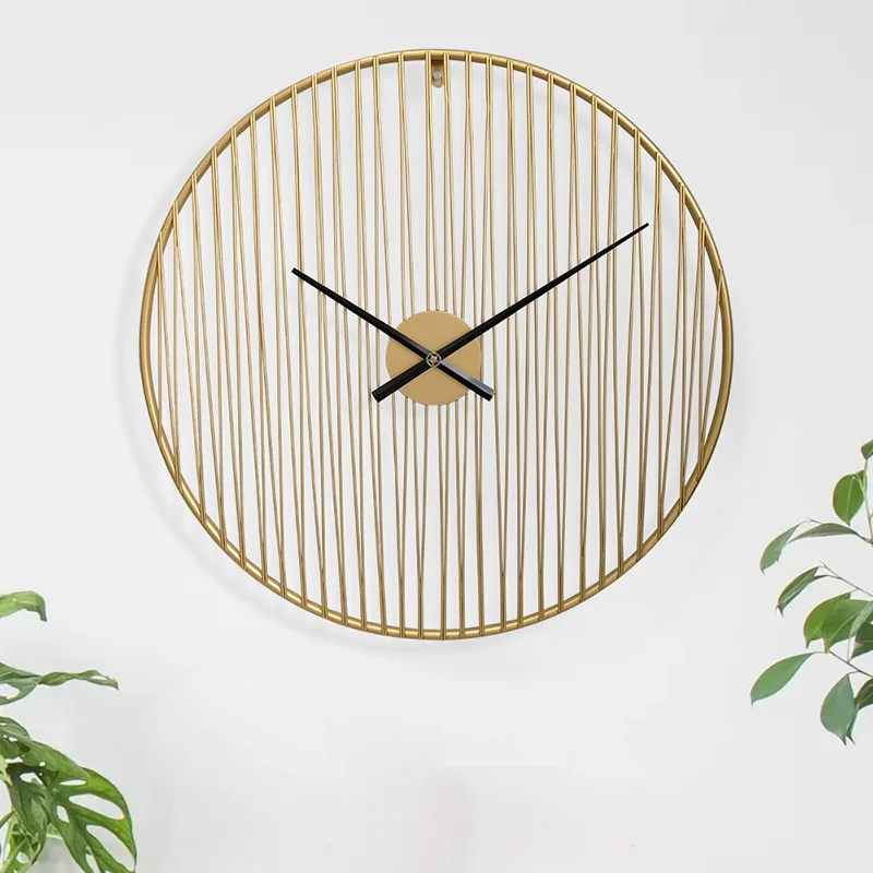 Simple Round Clock Study Room Decorative Linear Art Wall Decoration