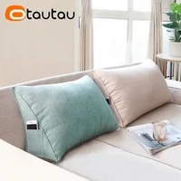 OTAUTAU Solid Very Soft and Cozy Bedside Pillow Thick Large Bed Backrest Triangle Beach Swing CHair Bench Cushion KD034 3