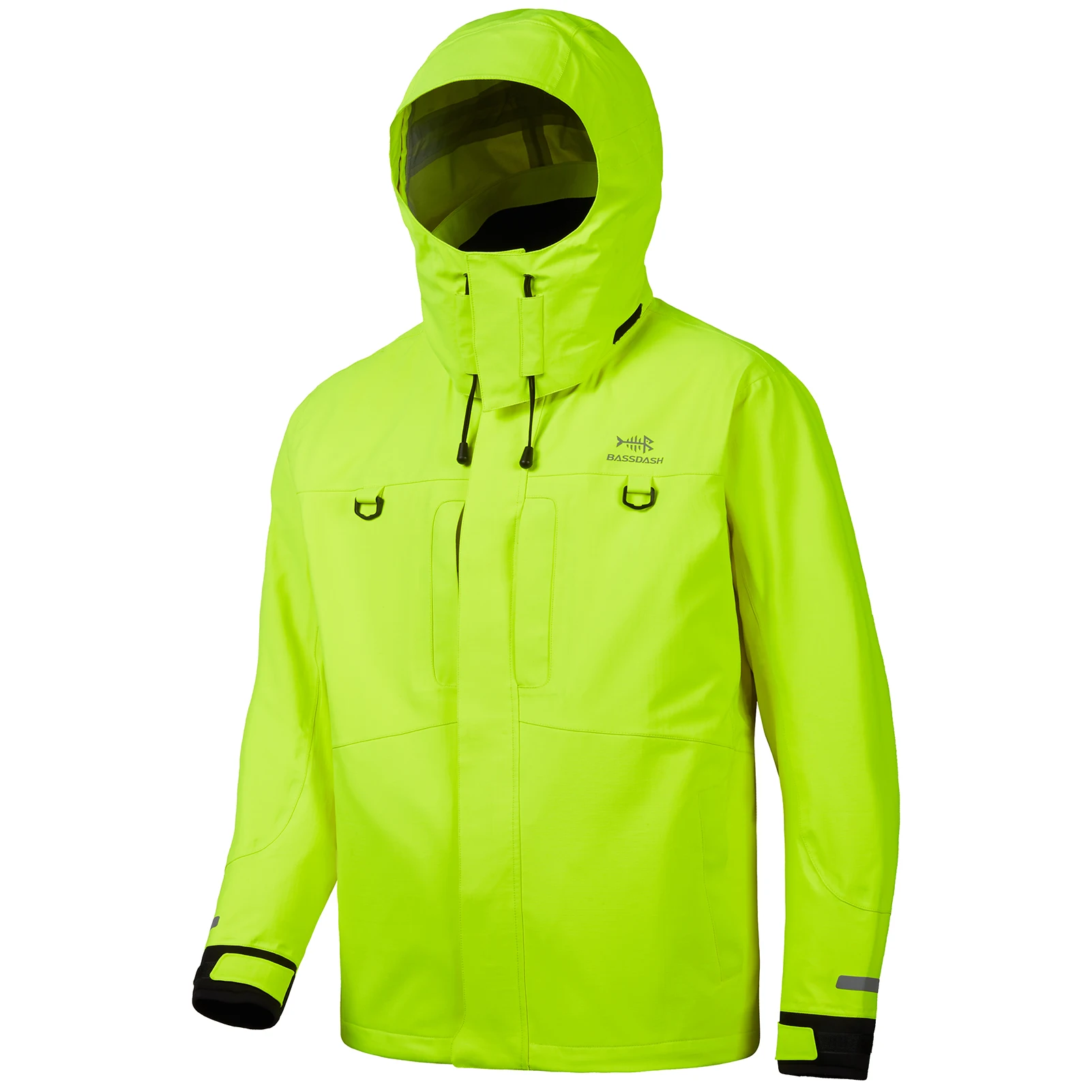 Bassdash Fluorescent Yellow Fishing Jackets Men Women Waterproof Breathable  Hunting Coat Outdoor Hiking Biking Raincoat
