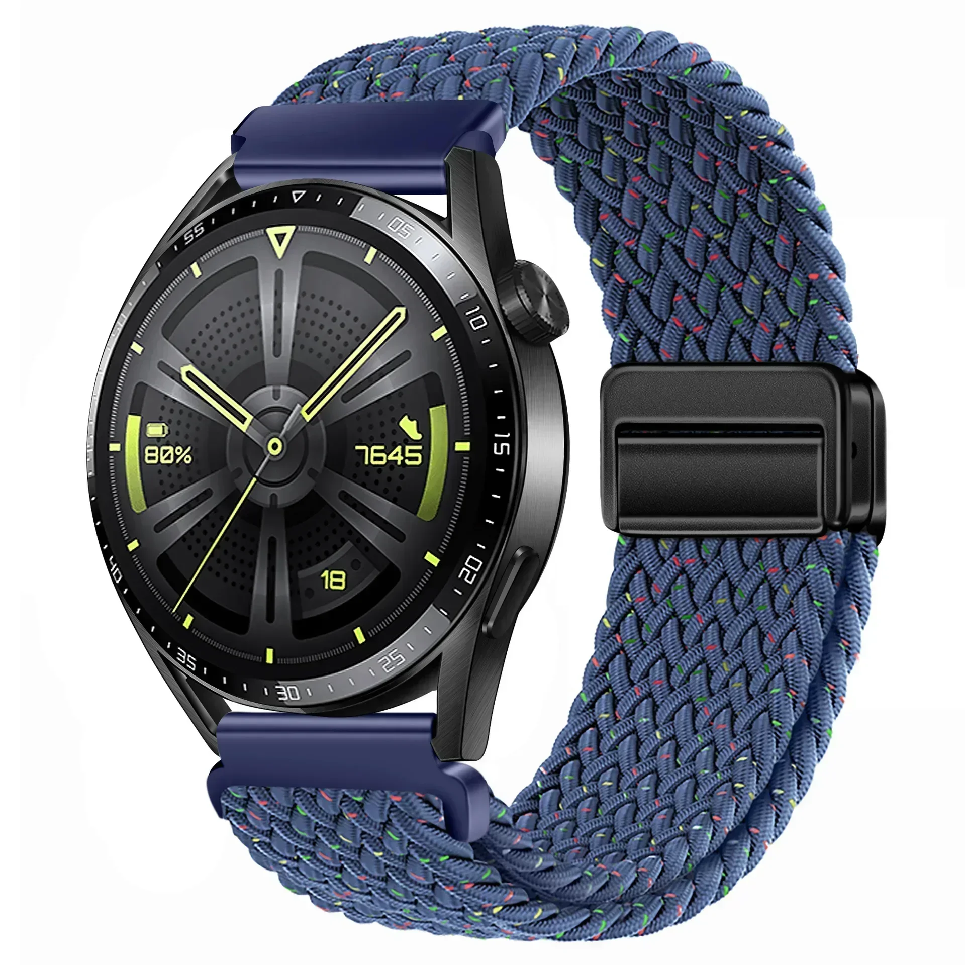 Magnetic Braided Solo Loop Sport Watchband - 22mm/20mm Wrist Bracelet