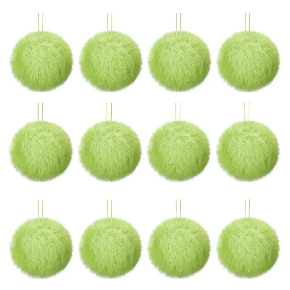 Lemon Green Plush Christmas Ball Decoration Plush Elf Christmas Tree Decoration Green Hanging Soft Artificial