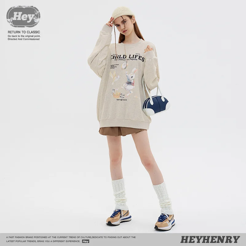 Couples Matching Cute Lazy Long Sleeve Early Autumn Sweater Oversize Small Couple Top Boys And Girls Clothes For Teens