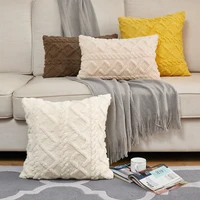 Funda de almohada decorativa para el hogar, cubierta de cojín suave y esponjosa para sofá, 45x45, color blanco, rosa, Retro