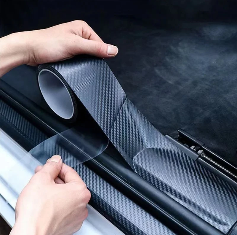 DIY Nano Carbon Faser Auto Aufkleber Schwelle Schutz Streifen Stoßstange Band Wasserdichte Dicht Paste Streifen Aufkleber – Detail 1