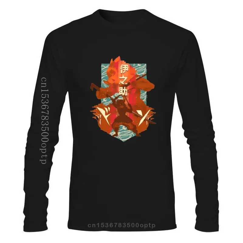 Мужская одежда новинка Ретро футболка Ukiyo E Inosuke Demon Slayer Мужские рукава с принтом