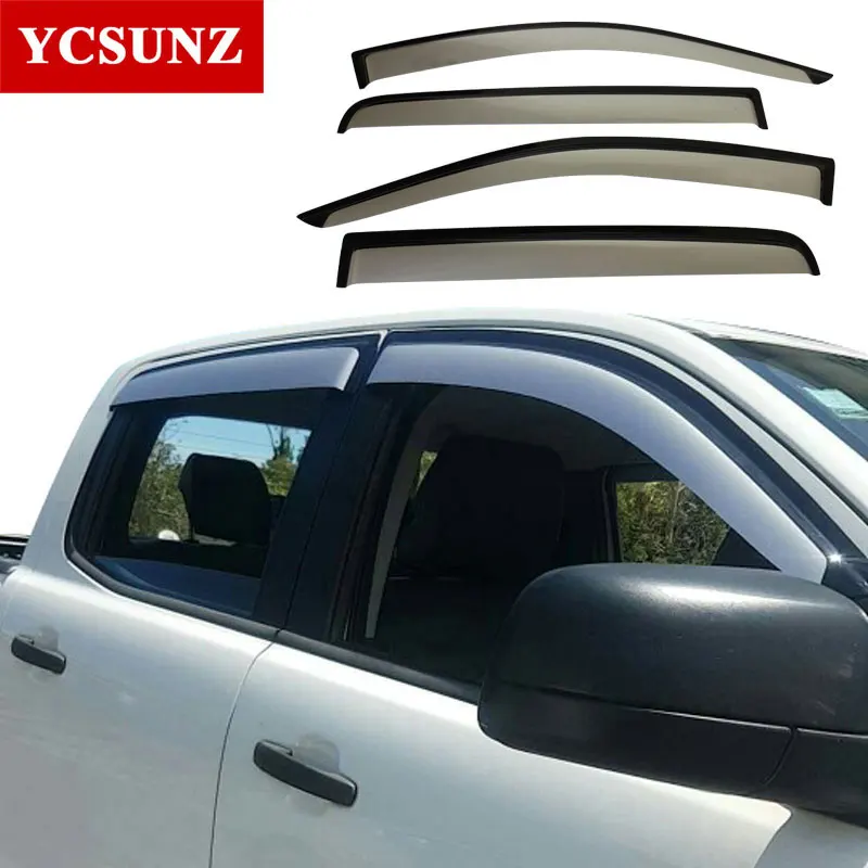 ABS Side Window Deflectors Car Wind Deflector Sun Guard For Ford Ranger Wildtrak T6 T7 T8 2012-Double Cabin