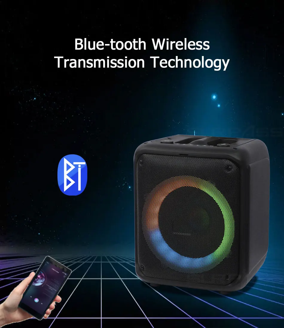 8-дюймовый Новый портативный Bluetooth-динамик, портативная уличная колонка  с басами, устройство для караоке, RX-8183A120W DJ-динамик с поддержкой  FM-радио, микрофон | AliExpress