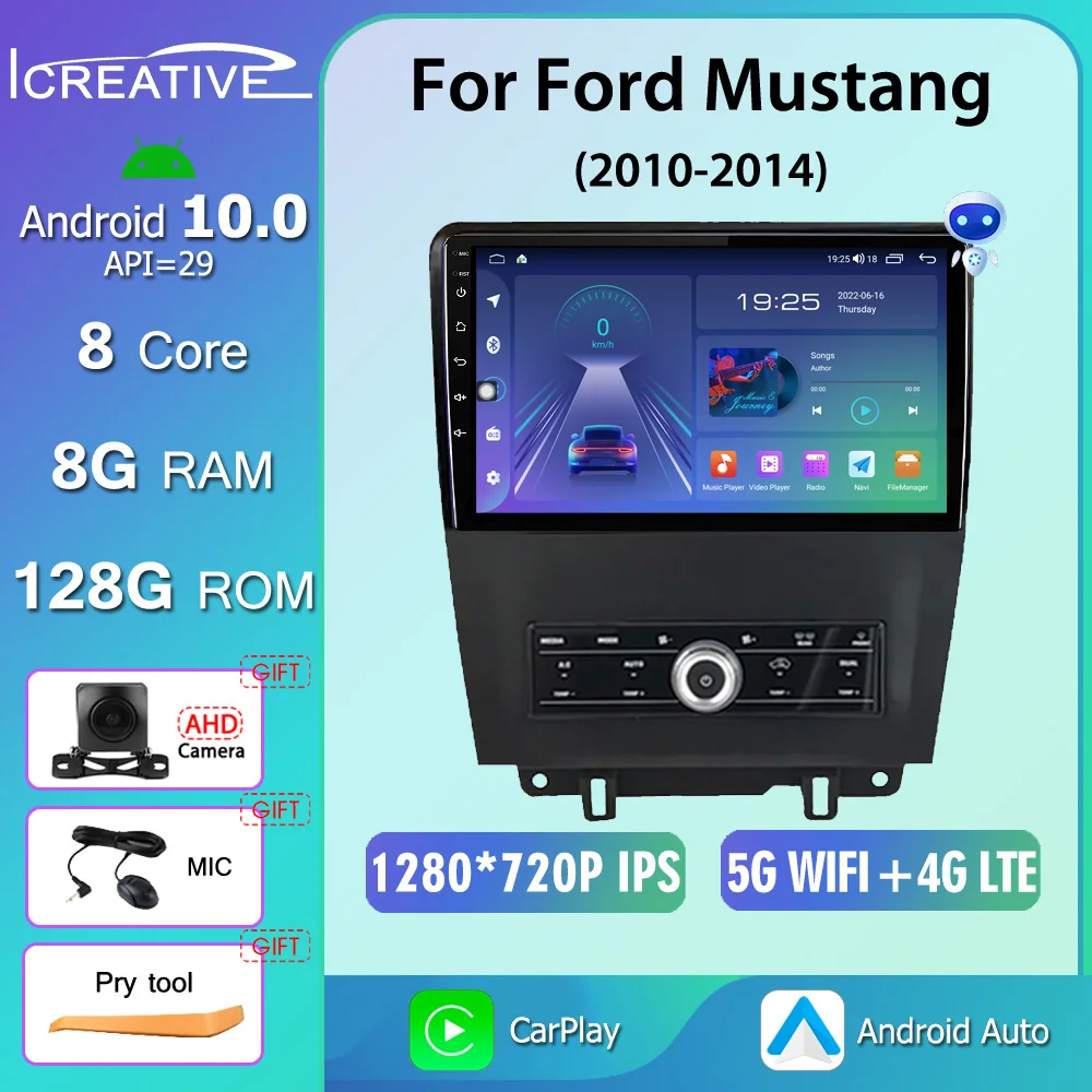 

Автомобильный радиоприемник IPS Android 10 для Ford Mustang AT MT 2010-2014, мультимедиа, GPS-навигация, аудио, видео плеер, CarPlay Stereo HU 2 din