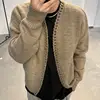 Men's Autumn Versatile Harajuku INS Open Cardigan Fashionable Long Sleeve V-Neck Knitted Sweater Leisurely Trendy Youth Pop