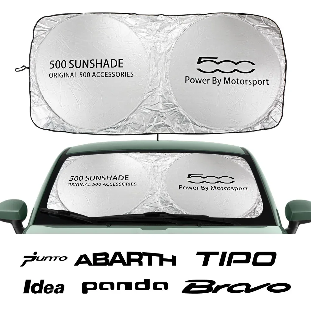 Car Sunshade Windshield Sunshade Windshield Sun Shade Car Windshield Sun Shade Cover Fiat 500 Panda Punto Bravo Tipo Abarth Freemont Seicento Auto Accessories Anti UV Reflector