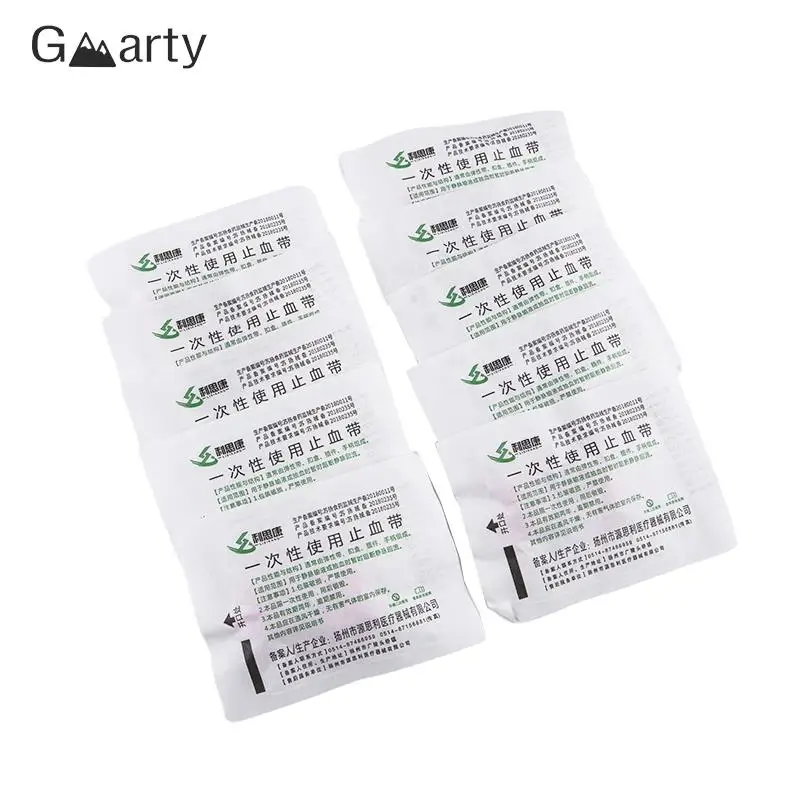 10pcs/set Medical Rubber Elastic Belt Pink Disposable Tourniquet First Aid Kit Product Disposable Tourniquet