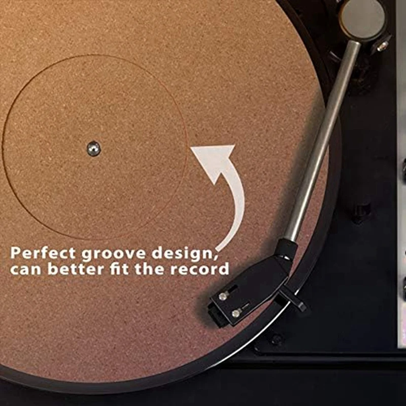 B63B-6 Pieces Cork Turntable Mats With High Fidelity For Vinyl LP Record Players Audiophile Reduce Noise