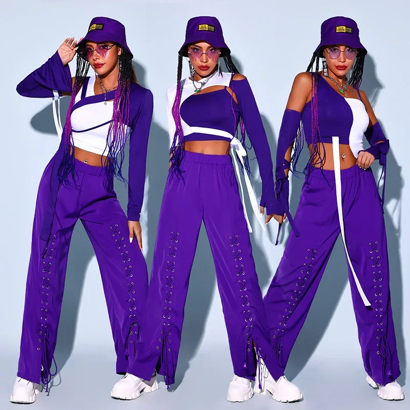 

Performance Stage Outfits Women Pole Dance Clothes Jazz Dance Costume Female Adult Practice Clothes Hip-Hop Street Dance