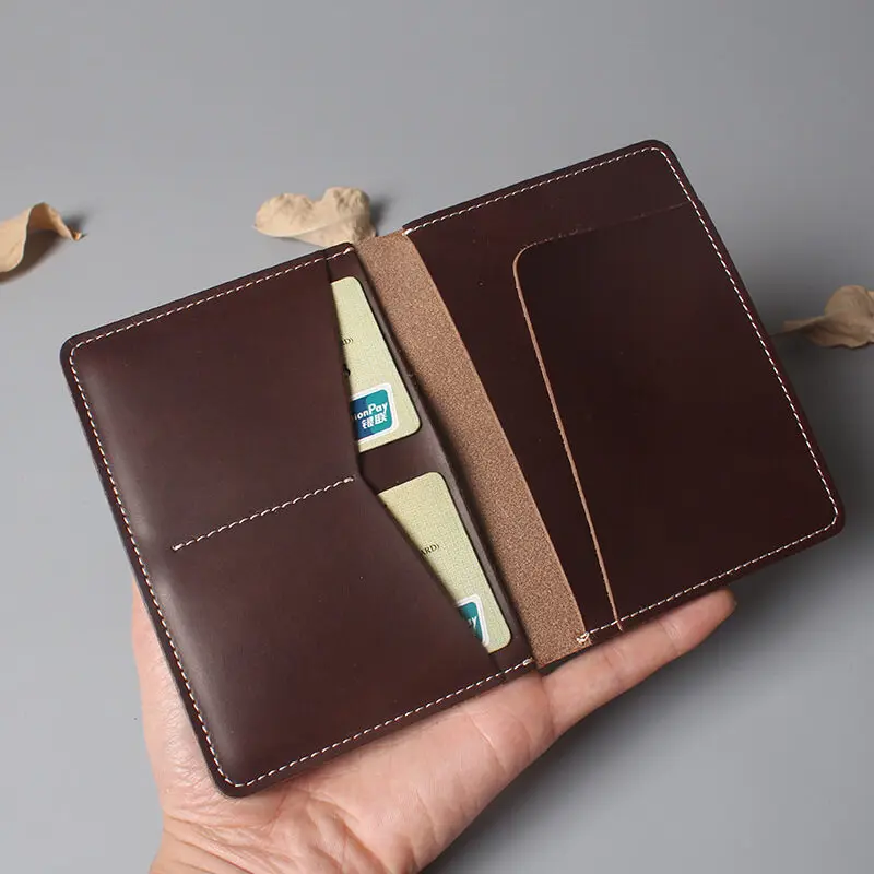 Retro Passport Covers Storage Leather Travel Portable Wallet Integrated Certificate Pouches Soft Cowhide Air Ticket Card Cases