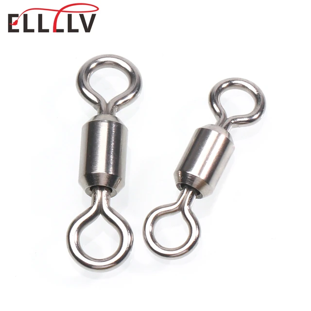 Ellllv 20pcs/box 1# - 6# Power Stainless Steel Crane Swivel Marine Fishing  Rolling swivels Solid Ring Fishhooks Line Connectors - AliExpress