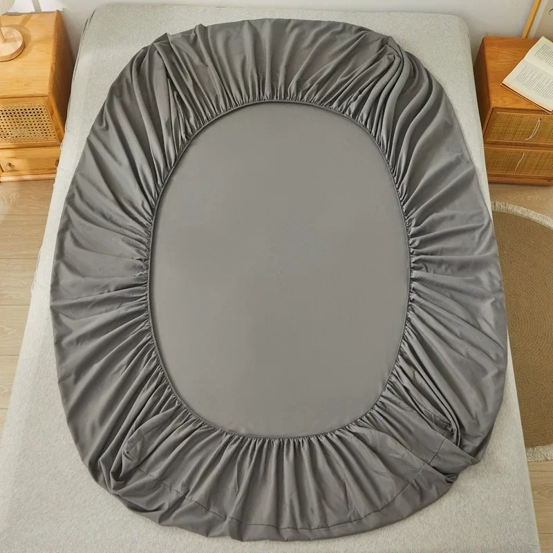 Brushed Mattress Cover Double/Queen Size Solid Color Fitted Sheet For Double Bed Anti-Mite 200X220cm