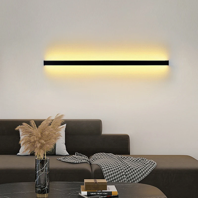 150cm 120cm Black Long Strip LED Indoor Wall Lamp Bedroom Bedside Indoor Decorative lighting Wall Living Room Corriodr Aisle 3