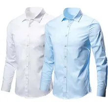 

White Shirt Men's Long-sleeved Korean Version Of The Trend Handsome And Deep Gray Shirt Professional Business Dress Slim Black S