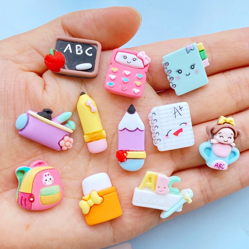 

20Pcs New Cute Mini Stationery Flat Back Resin Scrapbook Diy Wedding Hairpin Accessories Embellishments Craft
