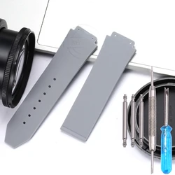 Silicone Sports Waterproof Sweatproof Rubber Watch Band Bracelet - 25×19mm for 19mm (Grey)